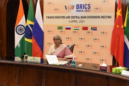 भारत ने ब्रिक्स के वित्त मंत्रियों और केंद्रीय बैंकों के गवर्नर की 6 अप्रैल 2021 को पहली बैठक की मेजबानी की