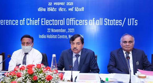 भारत निर्वाचन आयोग द्वारा सभी राज्यों/केंद्र शासित प्रदेशों के मुख्य निर्वाचन अधिकारियों के सम्मेलन का आयोजन