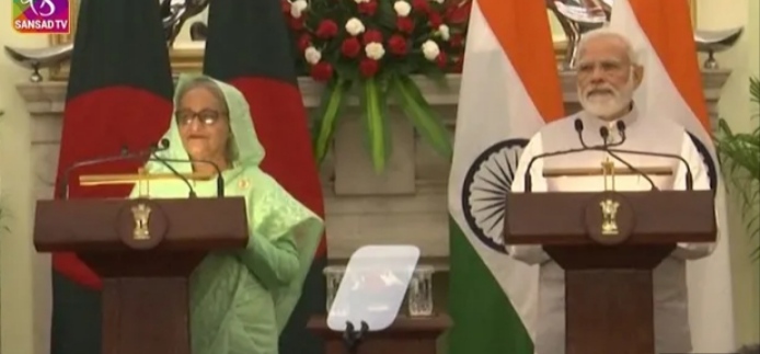 LIVE VIDEO बांग्लादेश की प्रधानमंत्री की भारत यात्रा के दौरान प्रधानमंत्री  मोदी और बांग्लादेश की प्रधानमंत्री शेख हसीना का संयुक्त प्रेस वक्तव्य और प्रधानमंत्री श्री नरेंद्र मोदी का प्रेस वक्तव्य