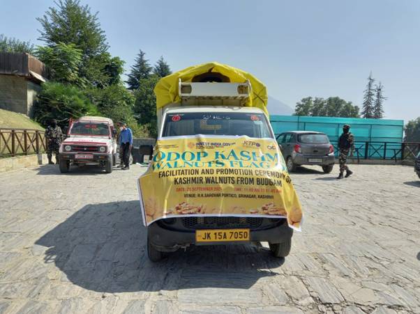 कश्मीरी अखरोट की पहली खेप बडगाम से भेजी गई