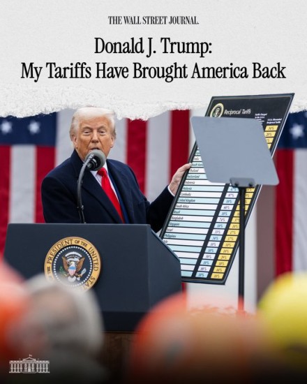 The White हाउस: 'मेरे टैरिफ ने अमेरिका को फिर से पटरी पर ला दिया है: डोनाल्ड जे ट्रंप'